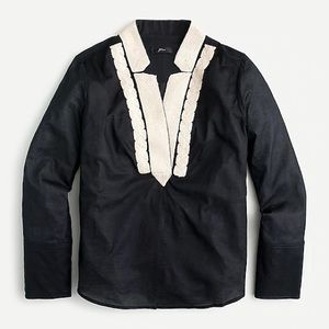 J Crew soutache trim tunic in cotton voile